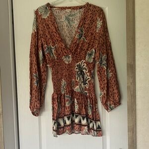 Surf Gypsy Rust and Black Palm Print